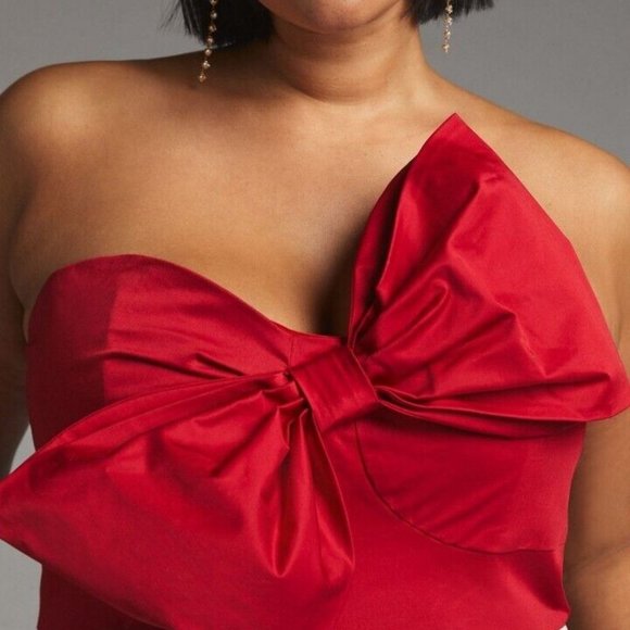 Anthropologie Hutch 12 NWT Red Bow-Tie Maxi Dress Gown Holiday Cocktail Party - Picture 9 of 10